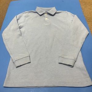 2 Light Blue Long Sleeve Polo Style Shirts